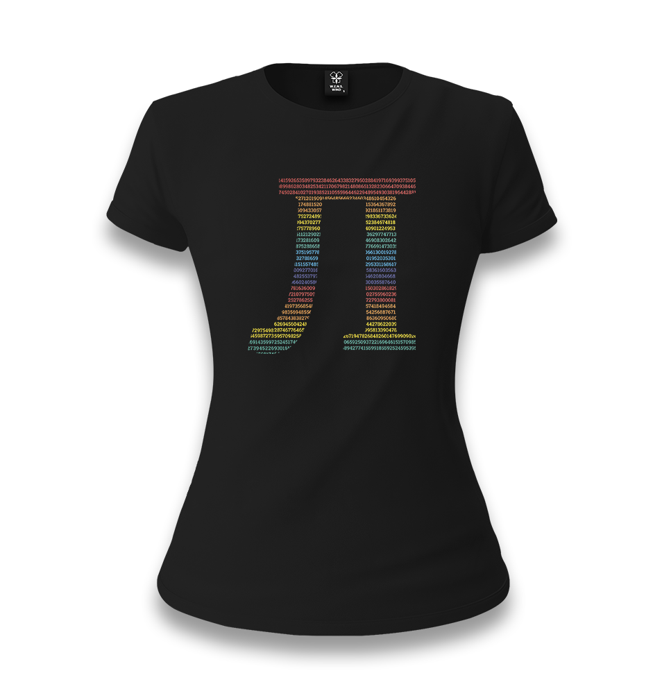 Mathmatics- Pi XV Women's Black T-shirt - Premium  from W.E.N.S. WIND - Just 6490! Shop now at W.E.N.S. WIND