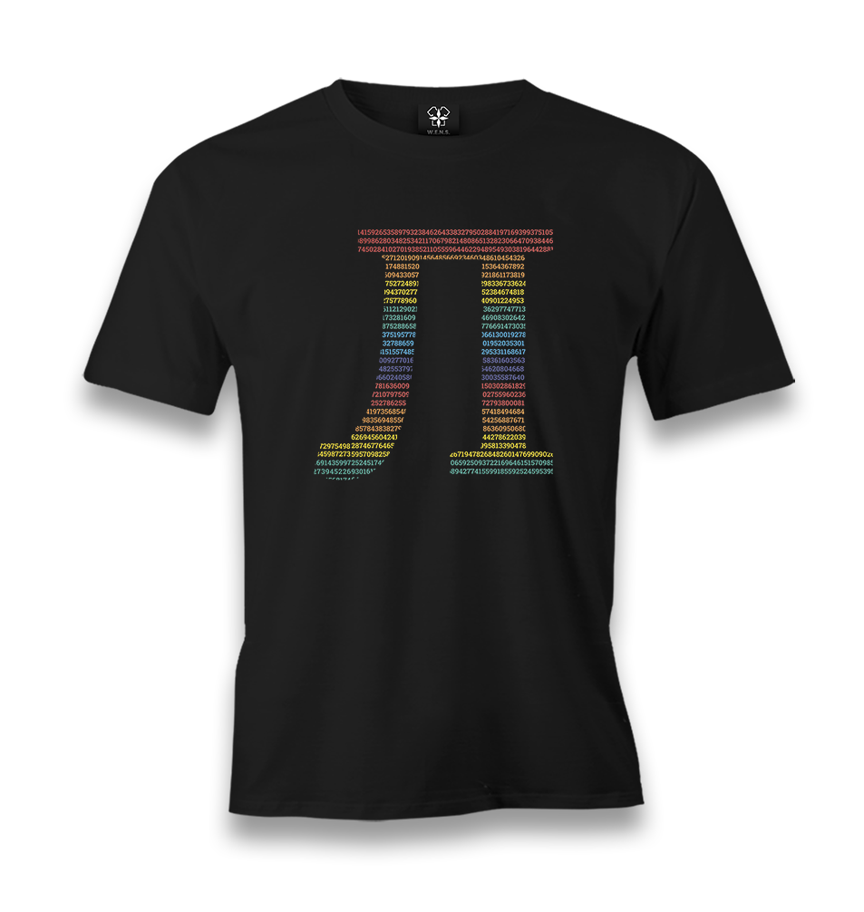 Mathmatics- Pi XV Men's Black Tshirt - Premium  from W.E.N.S. WIND - Just 6490! Shop now at W.E.N.S. WIND