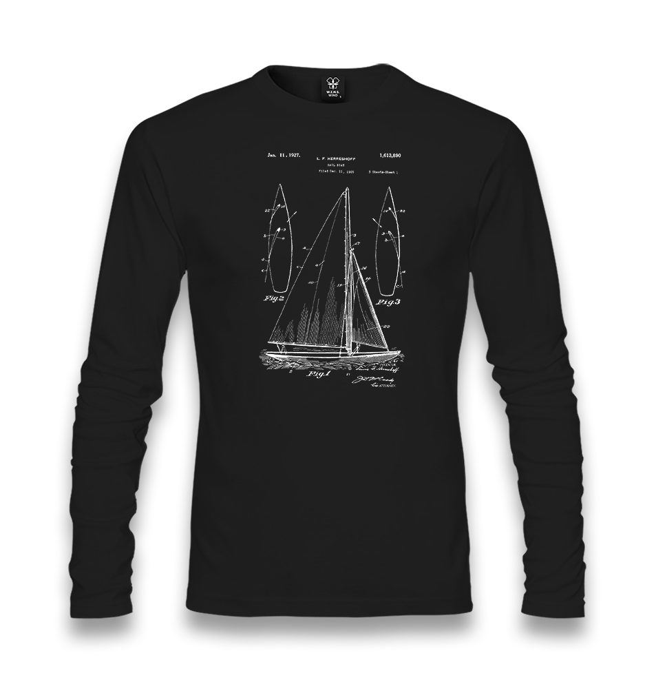 Sail Boat Unisex Black Longsleeve - Premium  from W.E.N.S. WIND - Just 7990! Shop now at W.E.N.S. WIND