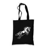 Horse - Show Jumping Black Canvas Totebag - Premium  from W.E.N.S. WIND - Just 4990! Shop now at W.E.N.S. WIND