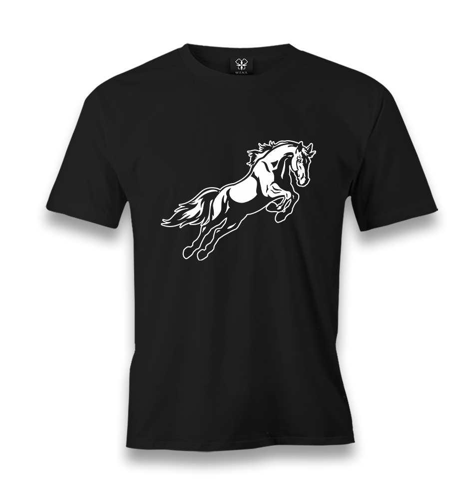 Horse - Show Jumping Men's Black Tshirt - Premium  from W.E.N.S. WIND - Just 6490! Shop now at W.E.N.S. WIND