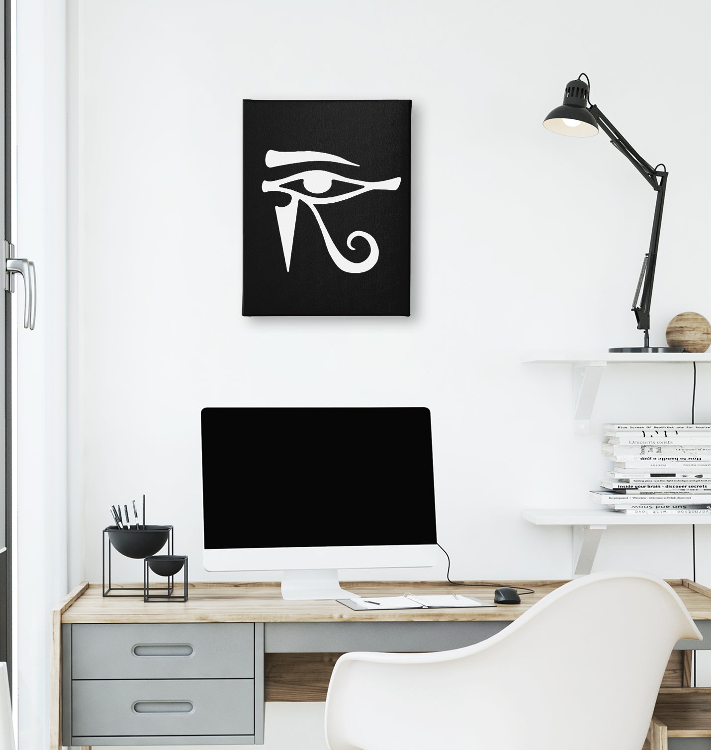 Ra's Eye Black Canvas Wall Art 35x40cm - Premium  from W.E.N.S. WIND - Just 7990! Shop now at W.E.N.S. WIND