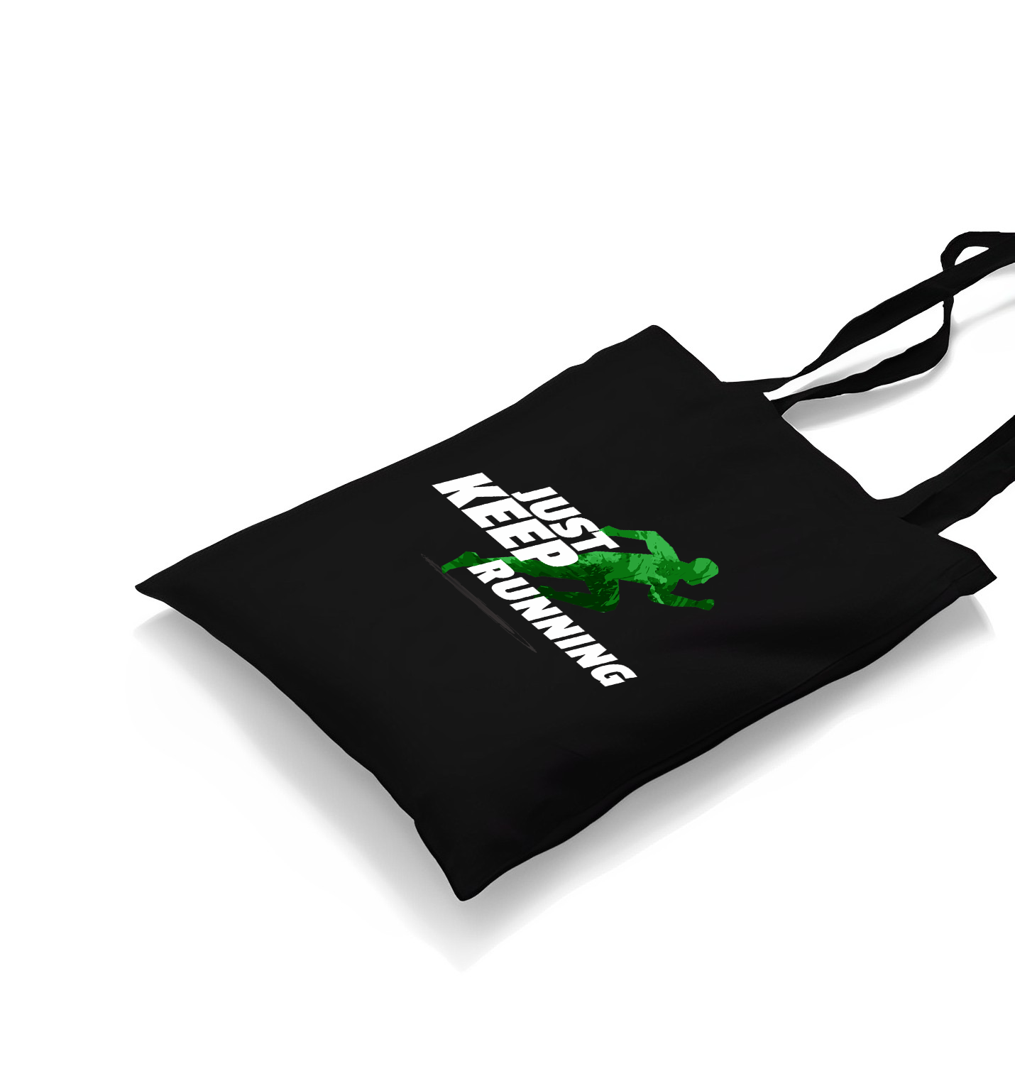 Just Keep Running Black Canvas Totebag - Premium  from W.E.N.S. WIND - Just 4990! Shop now at W.E.N.S. WIND