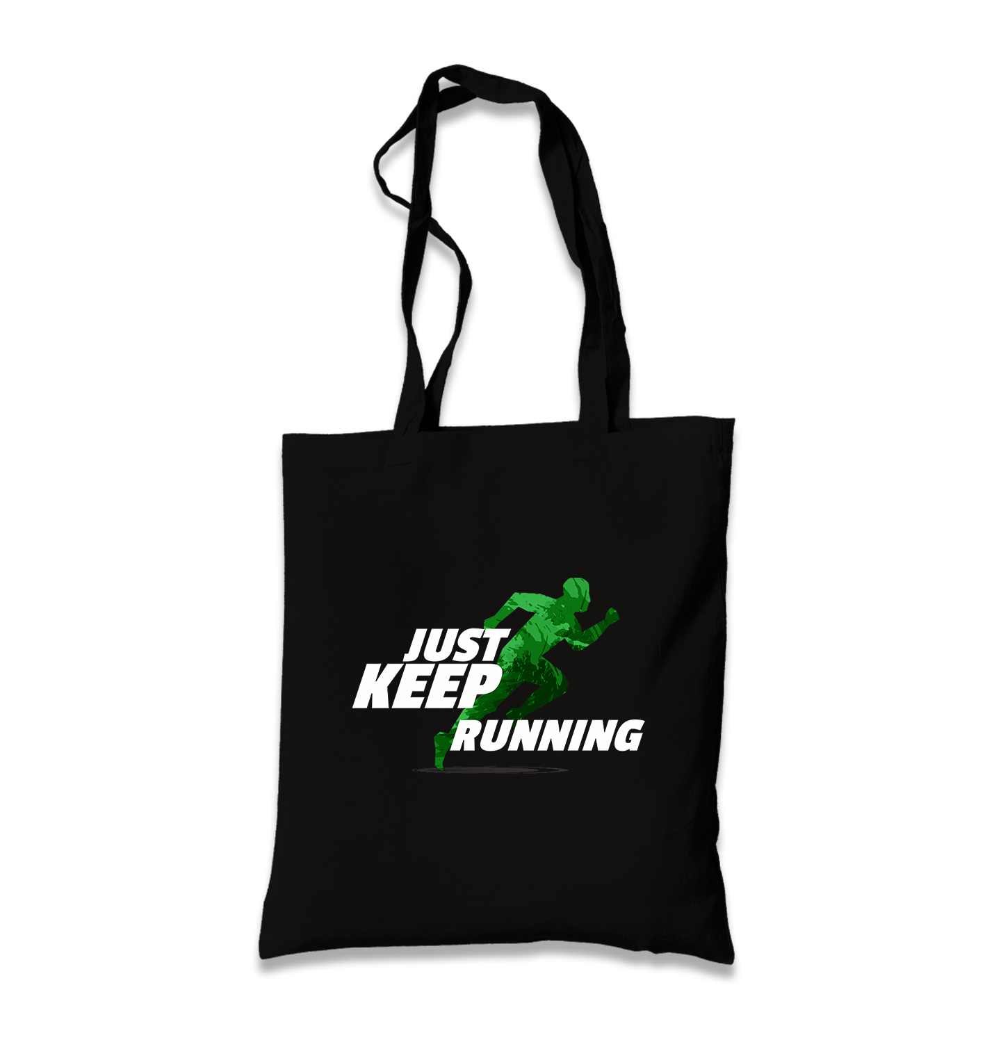 Just Keep Running Black Canvas Totebag - Premium  from W.E.N.S. WIND - Just 4990! Shop now at W.E.N.S. WIND