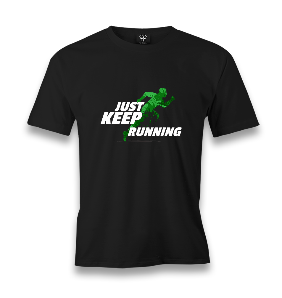 Just Keep Running Men's Black Tshirt - Premium  from W.E.N.S. WIND - Just 6490! Shop now at W.E.N.S. WIND