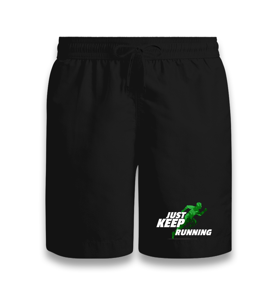 Just Keep Running Black Shorts - Premium  from W.E.N.S. WIND - Just 7990! Shop now at W.E.N.S. WIND