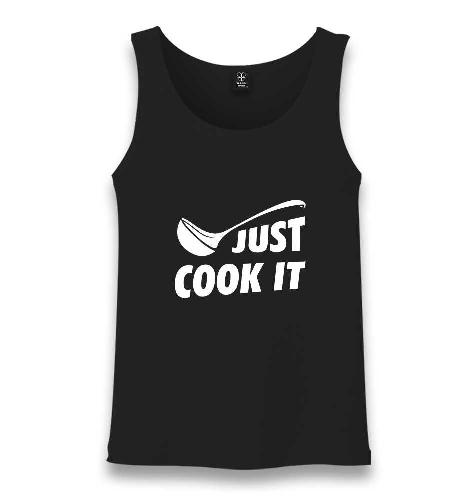 Just Cook It Unisex Black Tank Top - Premium  from W.E.N.S. WIND - Just 6490! Shop now at W.E.N.S. WIND