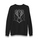 Deer Moon in a Triangle Unisex Black Sweatshirt - Premium  from W.E.N.S. WIND - Just 10990! Shop now at W.E.N.S. WIND