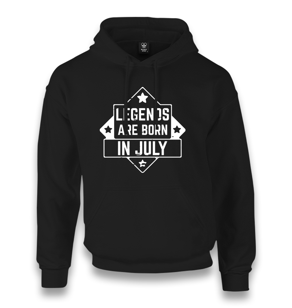 Legends are Born in July-Stars Unisex Black Hoodie - Premium  from W.E.N.S. WIND - Just 11990! Shop now at W.E.N.S. WIND