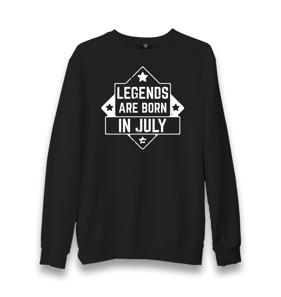 Legends are Born in July-Stars Unisex Black Sweatshirt - Premium  from W.E.N.S. WIND - Just 10990! Shop now at W.E.N.S. WIND