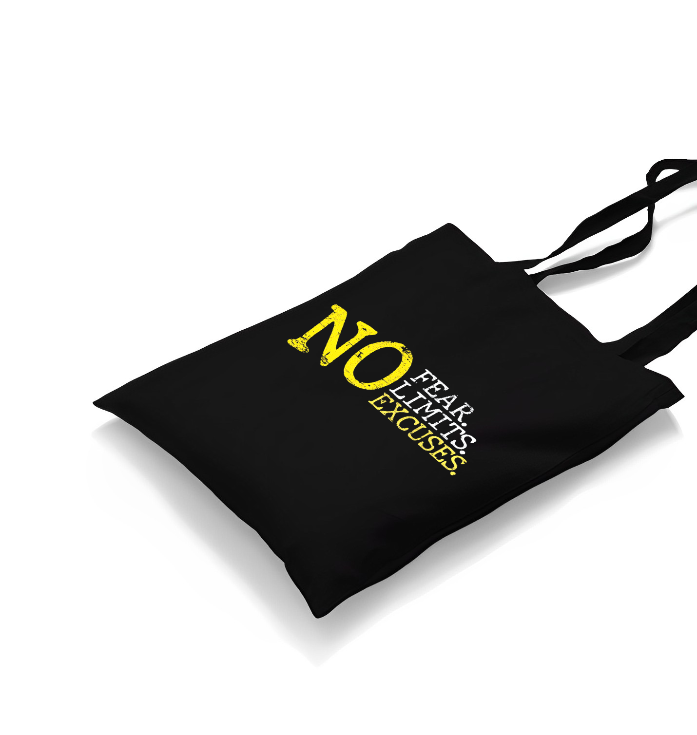 No Fear No Limits No Excuses Black Canvas Totebag - Premium  from W.E.N.S. WIND - Just 4990! Shop now at W.E.N.S. WIND