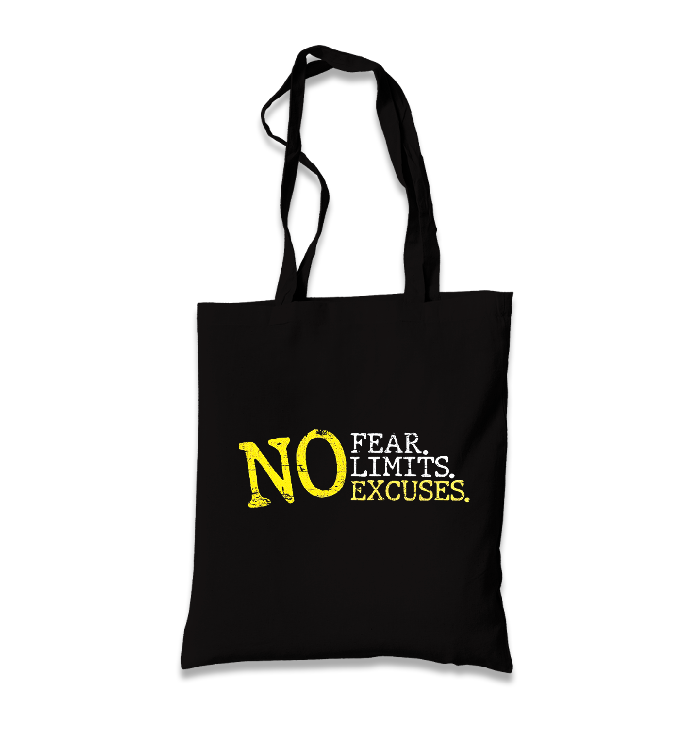 No Fear No Limits No Excuses Black Canvas Totebag - Premium  from W.E.N.S. WIND - Just 4990! Shop now at W.E.N.S. WIND