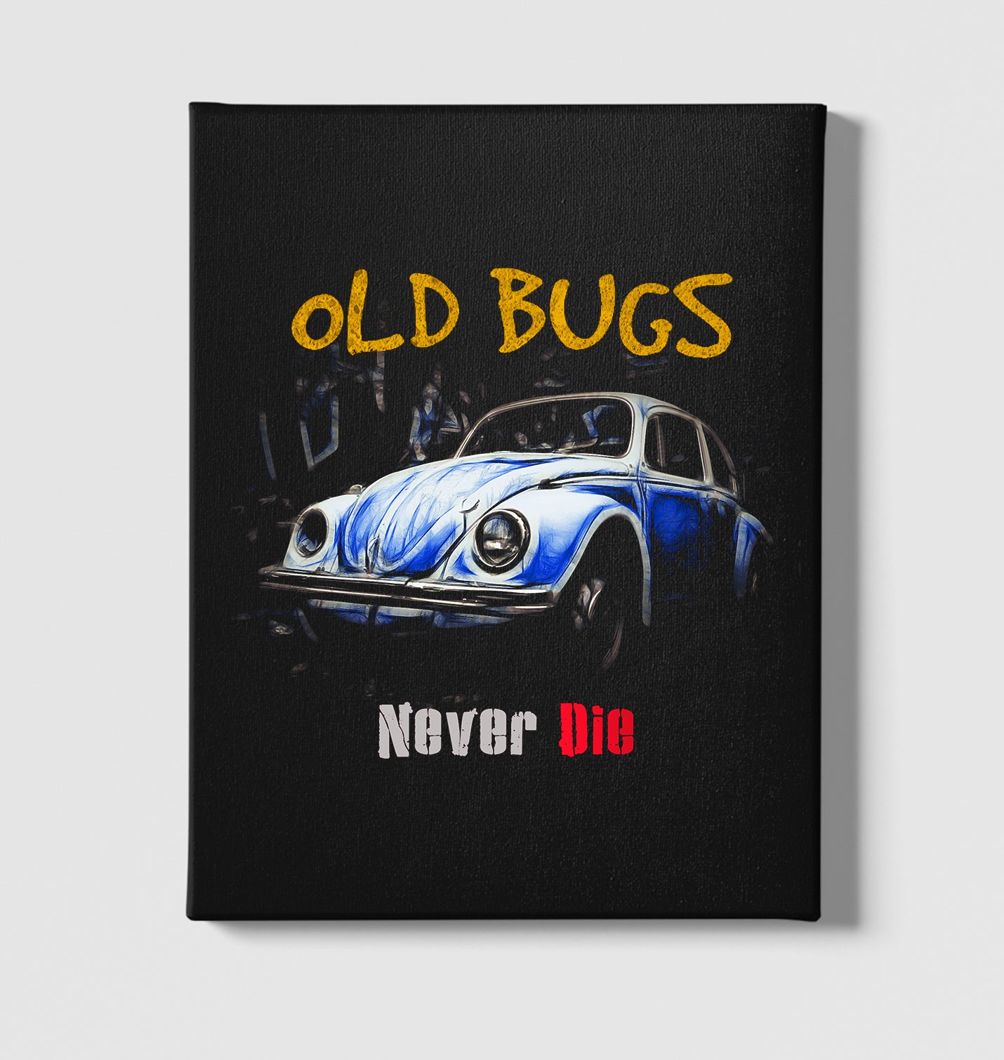 Old Bugs Never Die Black Canvas Wall Art 35x40cm - Premium  from W.E.N.S. WIND - Just 7990! Shop now at W.E.N.S. WIND