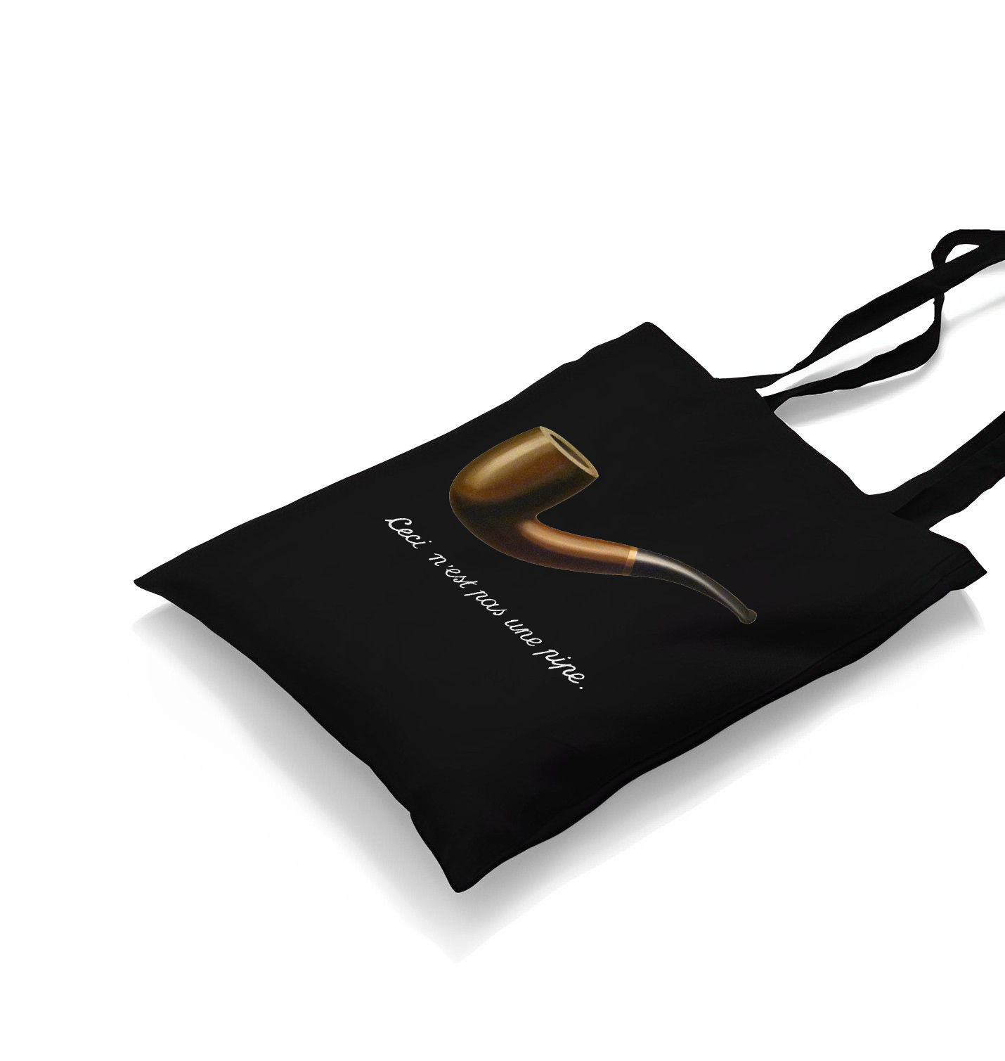 C'est ne pas Une Pipe Black Canvas Totebag - Premium  from W.E.N.S. WIND - Just 4990! Shop now at W.E.N.S. WIND