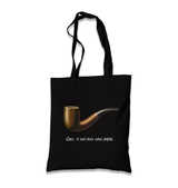 C'est ne pas Une Pipe Black Canvas Totebag - Premium  from W.E.N.S. WIND - Just 4990! Shop now at W.E.N.S. WIND
