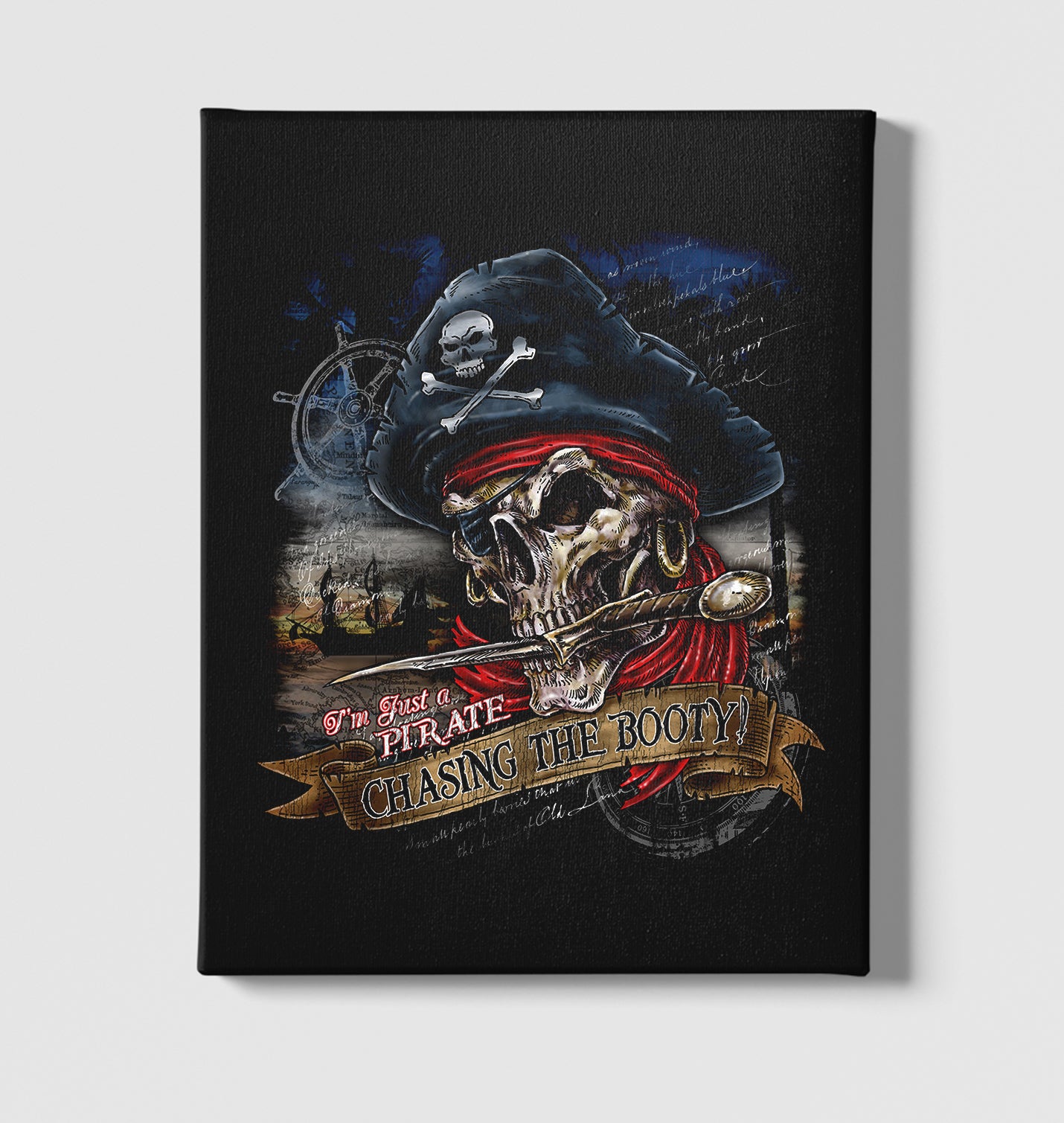 Skull - Pirate Black Canvas Wall Art 35x40cm - Premium  from W.E.N.S. WIND - Just 7990! Shop now at W.E.N.S. WIND