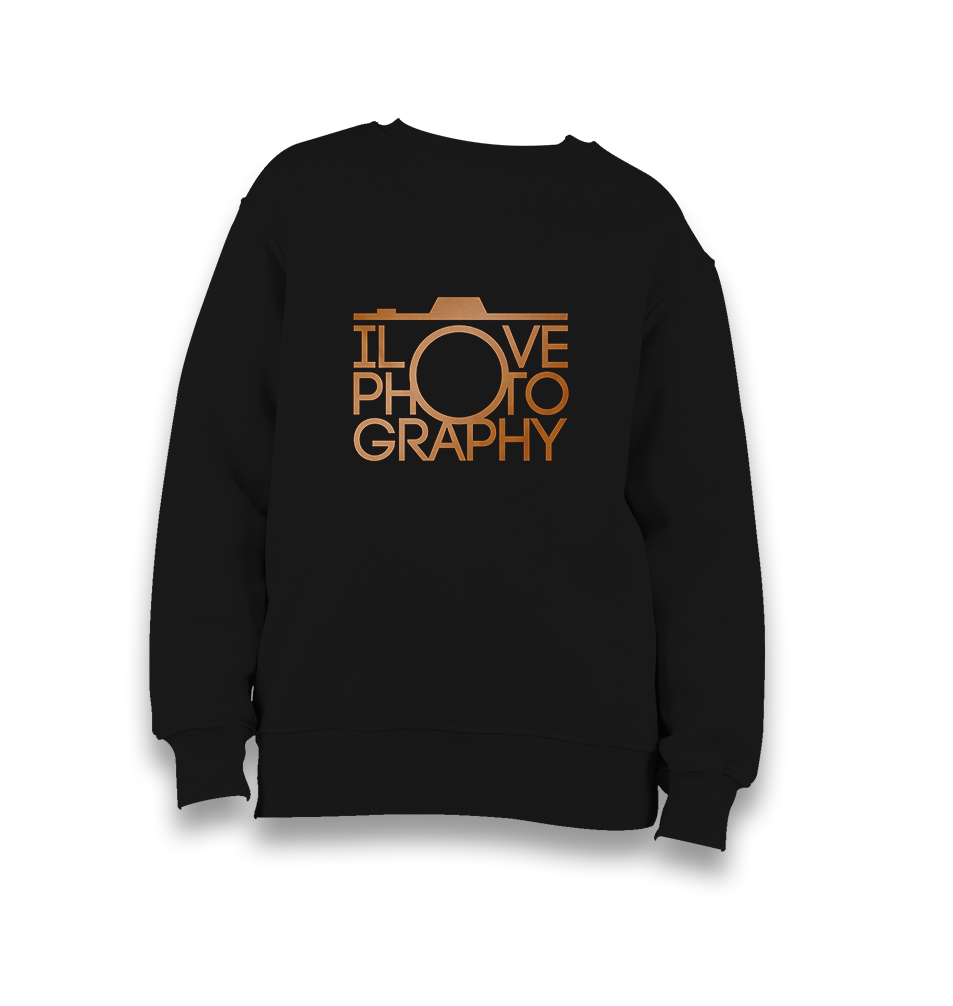l Love Photography Kid's Black Sweatshirt - Premium  from W.E.N.S. WIND - Just 7990! Shop now at W.E.N.S. WIND