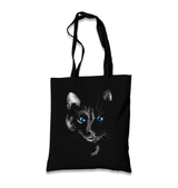 Cat in Blue Black Canvas Totebag - Premium  from W.E.N.S. WIND - Just 4990! Shop now at W.E.N.S. WIND