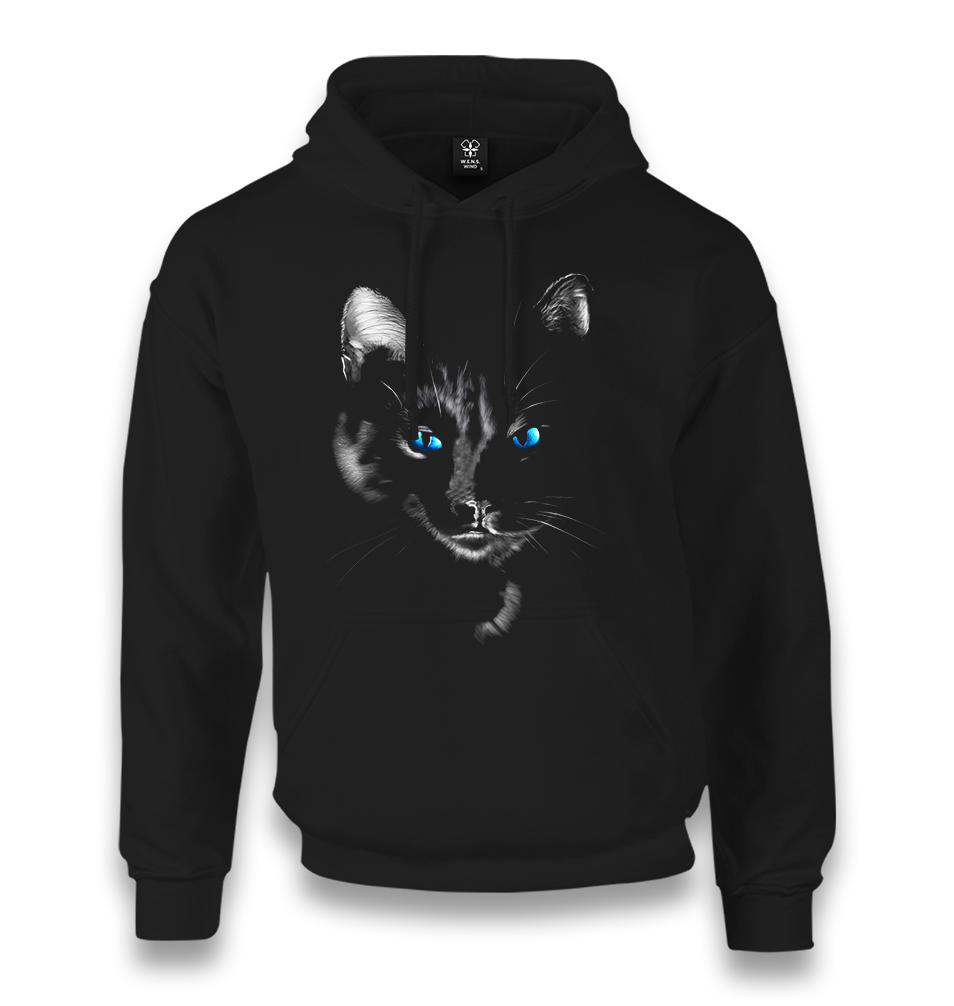 Cat in Blue Unisex Black Hoodie - Premium  from W.E.N.S. WIND - Just 11990! Shop now at W.E.N.S. WIND