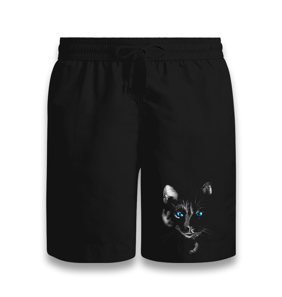 Cat in Blue Black Shorts - Premium  from W.E.N.S. WIND - Just 7990! Shop now at W.E.N.S. WIND