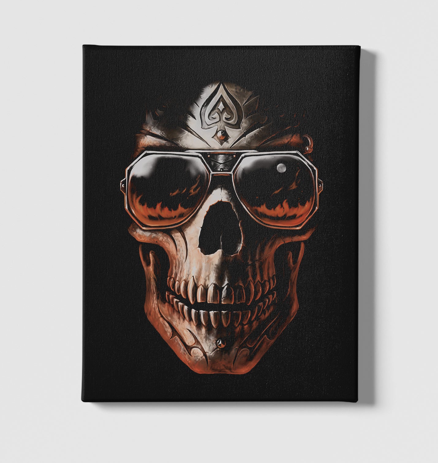 Skull - Fiery Look of Death Black Canvas Wall Art 35x40cm - Premium  from W.E.N.S. WIND - Just 7990! Shop now at W.E.N.S. WIND