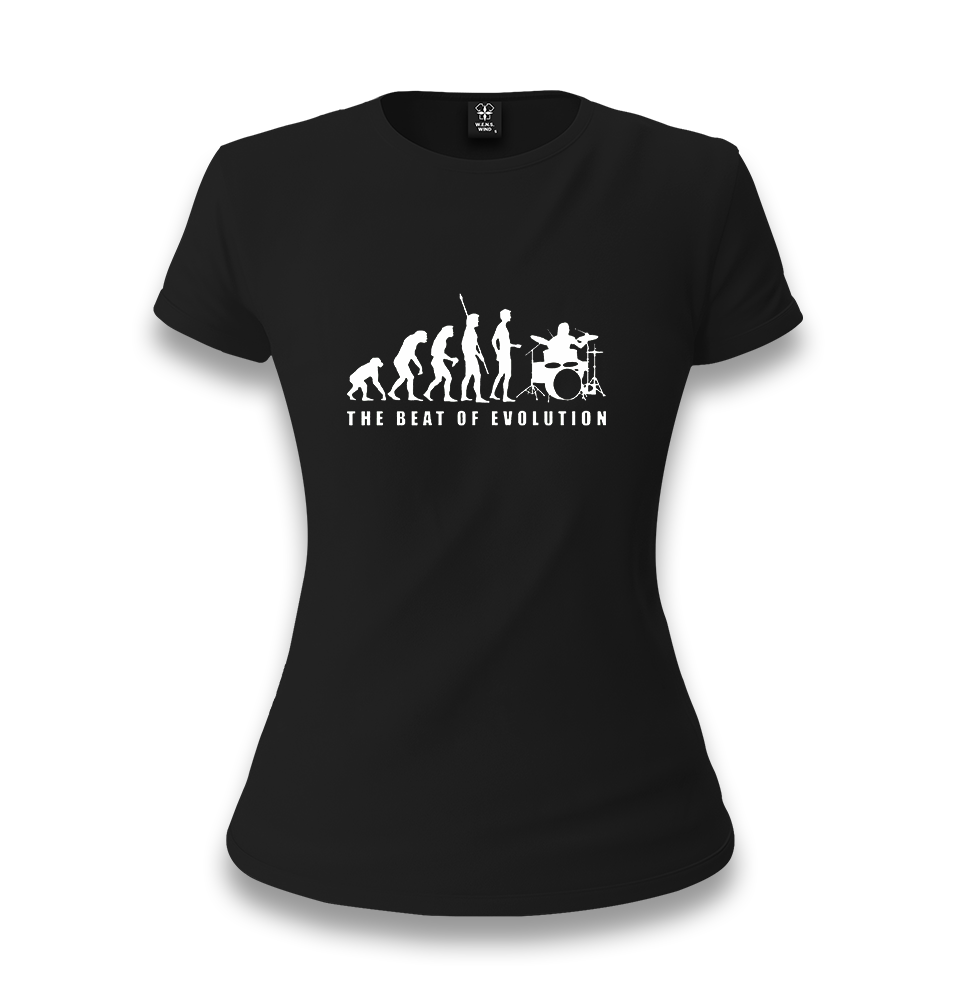 Drummer-The Beat of Evolution Women's Black T-shirt - Premium  from W.E.N.S. WIND - Just 6490! Shop now at W.E.N.S. WIND