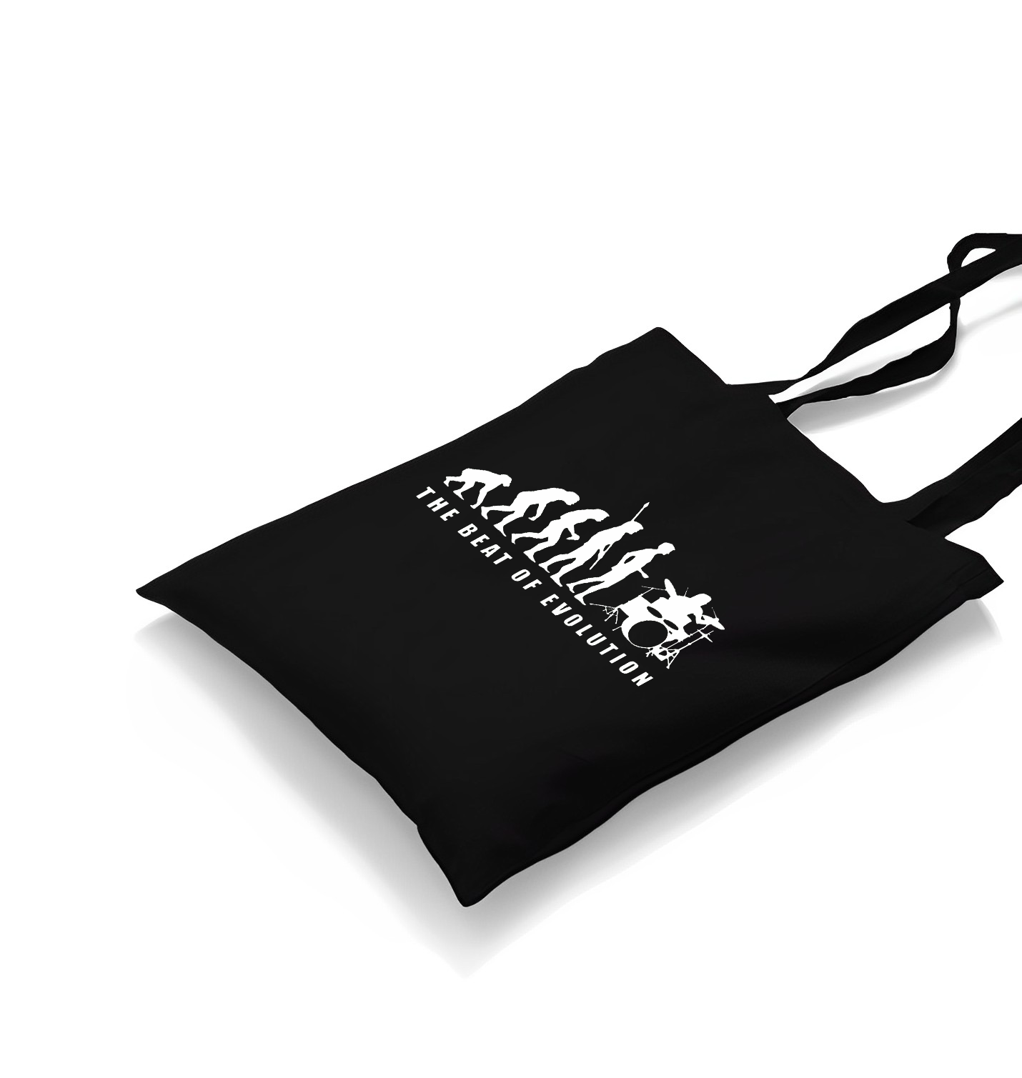 Drummer - The Beat of Evolution Black Canvas Totebag - Premium  from W.E.N.S. WIND - Just 4990! Shop now at W.E.N.S. WIND