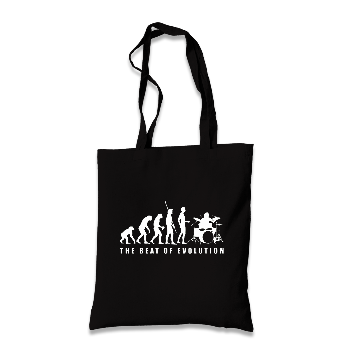 Drummer - The Beat of Evolution Black Canvas Totebag - Premium  from W.E.N.S. WIND - Just 4990! Shop now at W.E.N.S. WIND