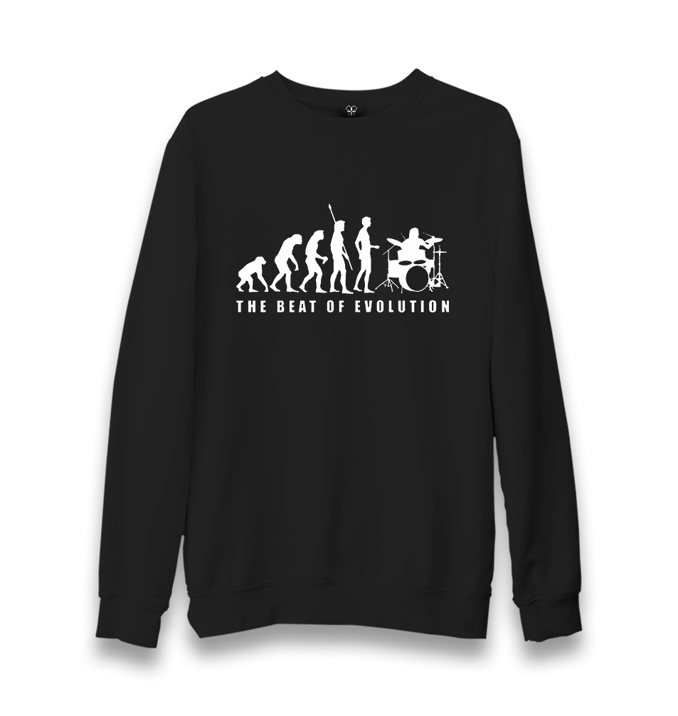 Drummer-The Beat of Evolution Unisex Black Sweatshirt - Premium  from W.E.N.S. WIND - Just 10990! Shop now at W.E.N.S. WIND