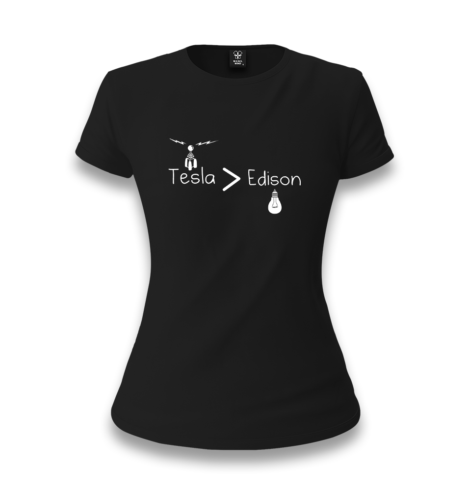 Tesla > Edison Women's Black T-shirt - Premium  from W.E.N.S. WIND - Just 6490! Shop now at W.E.N.S. WIND