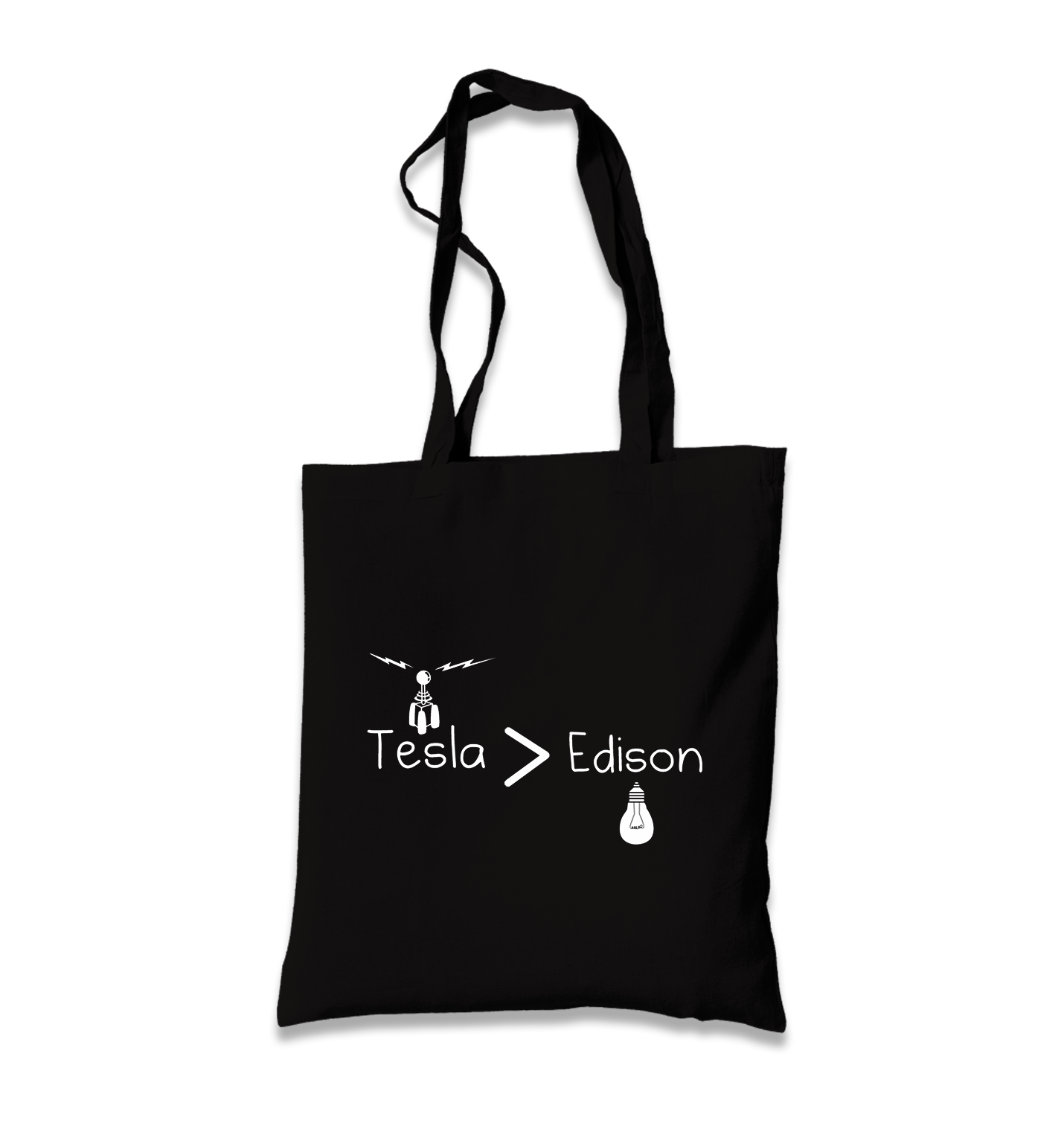 Tesla & Edison Black Canvas Totebag - Premium  from W.E.N.S. WIND - Just 4990! Shop now at W.E.N.S. WIND