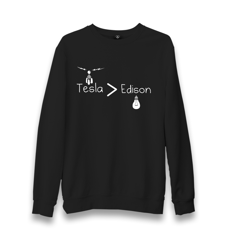 Tesla > Edison Unisex Black Sweatshirt - Premium  from W.E.N.S. WIND - Just 10990! Shop now at W.E.N.S. WIND