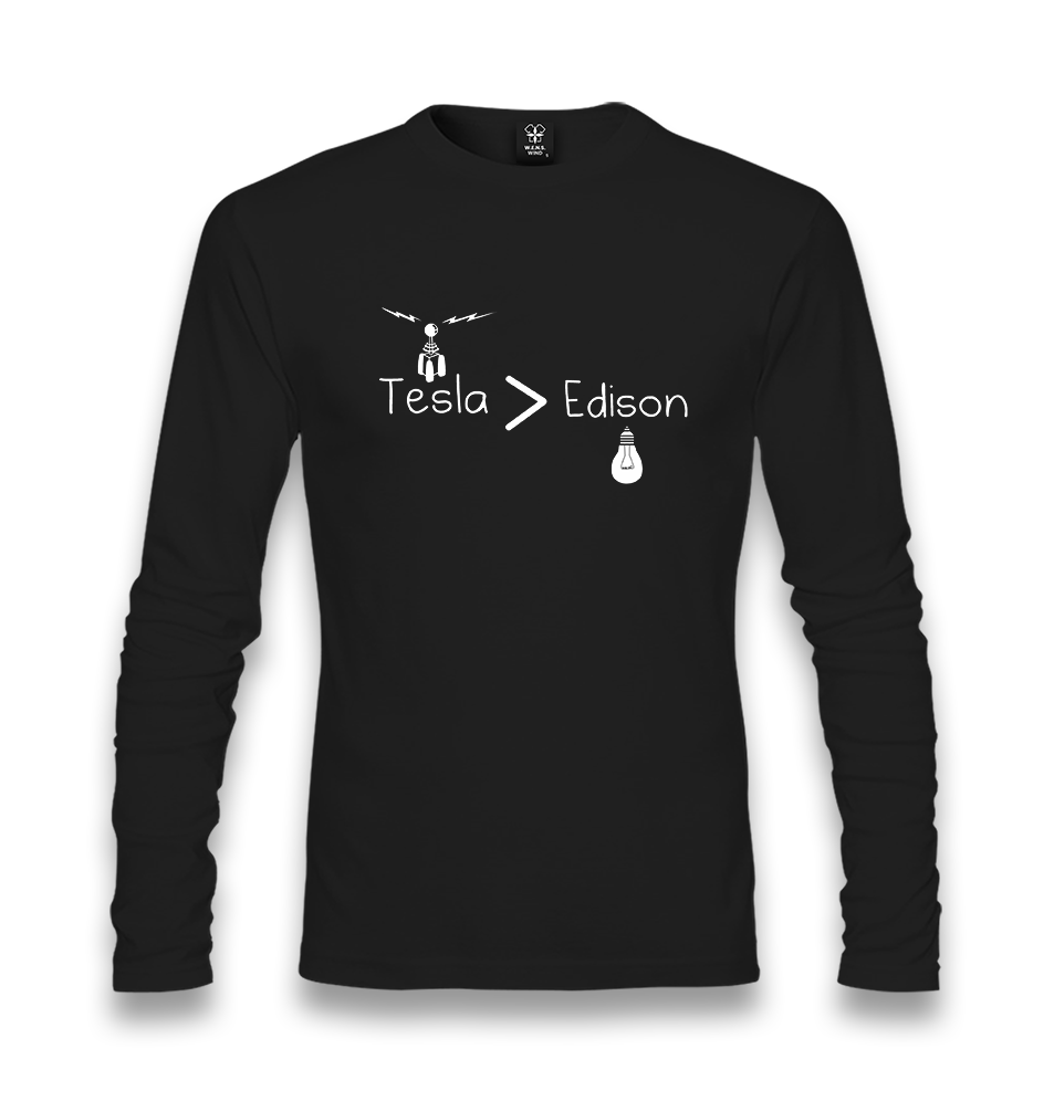 Tesla > Edison Unisex Black Longsleeve - Premium  from W.E.N.S. WIND - Just 7990! Shop now at W.E.N.S. WIND