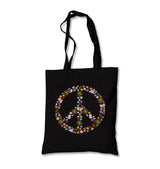 Floral Butterfly Birds Peace Symbol Canvas Totebag - Premium  from Wenswind - Just 4990! Shop now at W.E.N.S. WIND