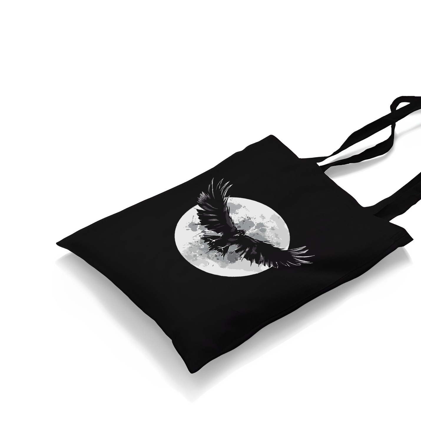 Raven Bird Wings and Moon Canvas Totebag - Premium  from Wenswind - Just 4990! Shop now at W.E.N.S. WIND