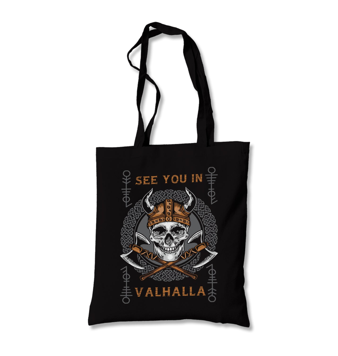 Viking Skull See You in Valhalla Canvas Totebag - Premium  from Wenswind - Just 4990! Shop now at W.E.N.S. WIND