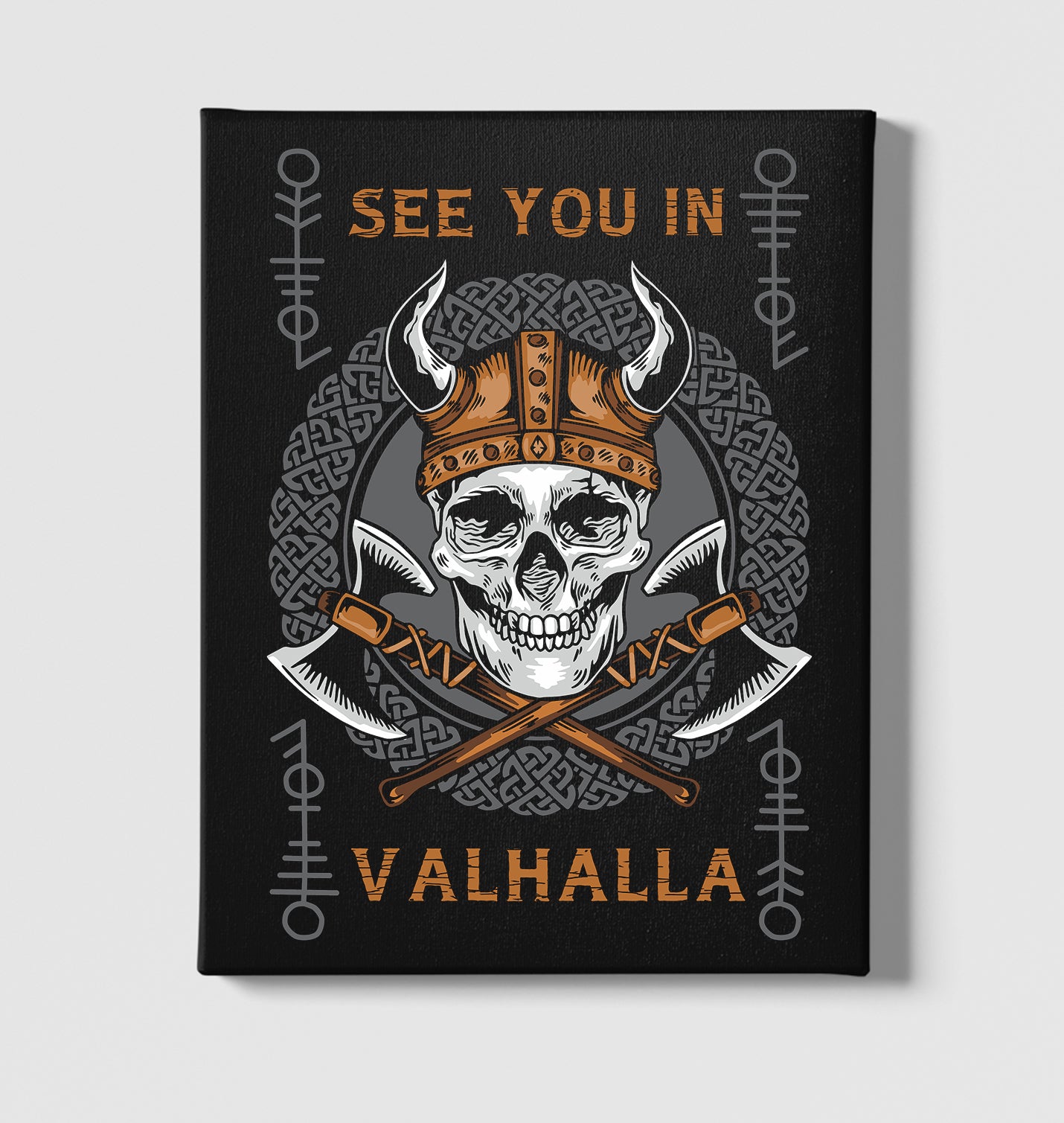 Viking Skull See You in Valhalla Black Canvas Wall Art 35x40cm - Premium  from W.E.N.S. WIND - Just 7990! Shop now at W.E.N.S. WIND