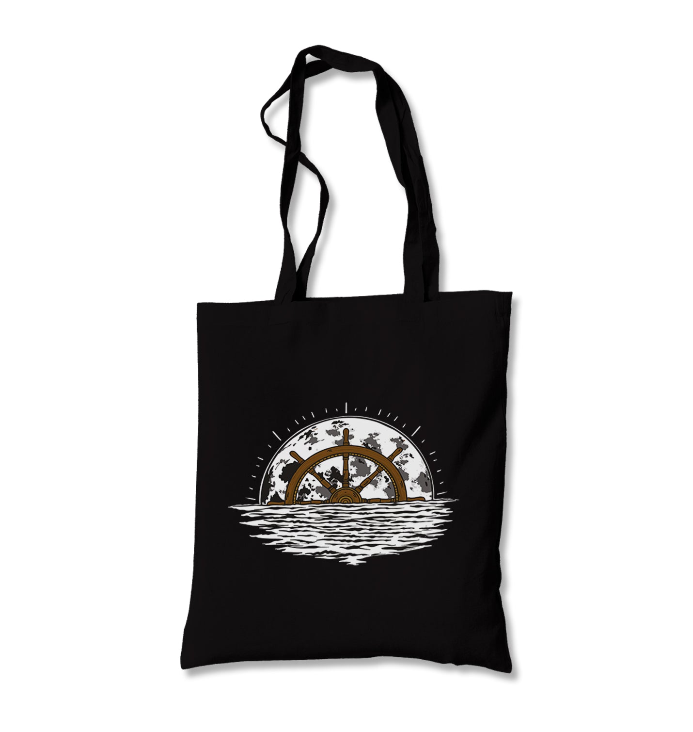 Ship Helm at the Moonlight Canvas Totebag - Premium  from Wenswind - Just 4990! Shop now at W.E.N.S. WIND