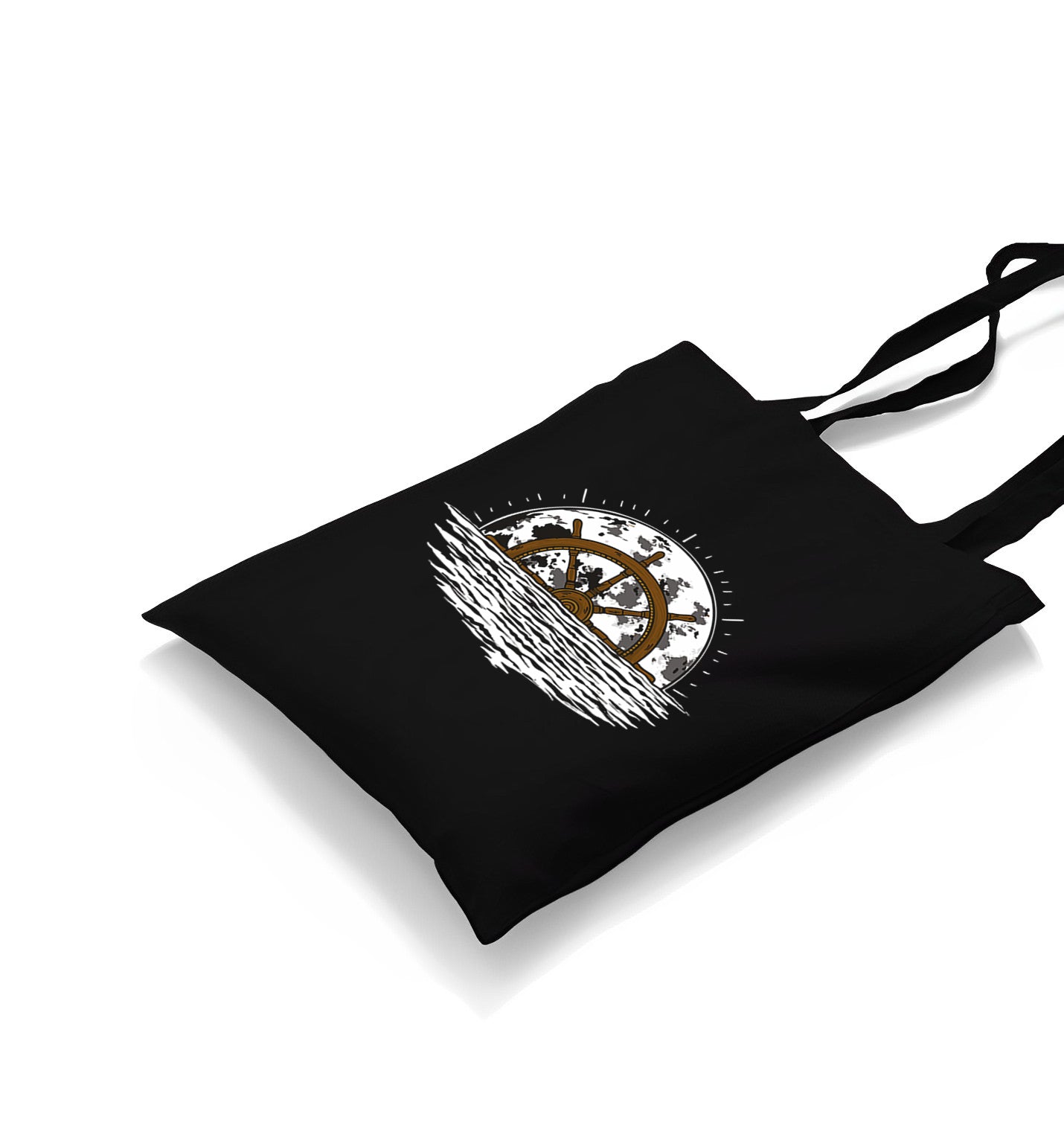 Ship Helm at the Moonlight Canvas Totebag - Premium  from Wenswind - Just 4990! Shop now at W.E.N.S. WIND