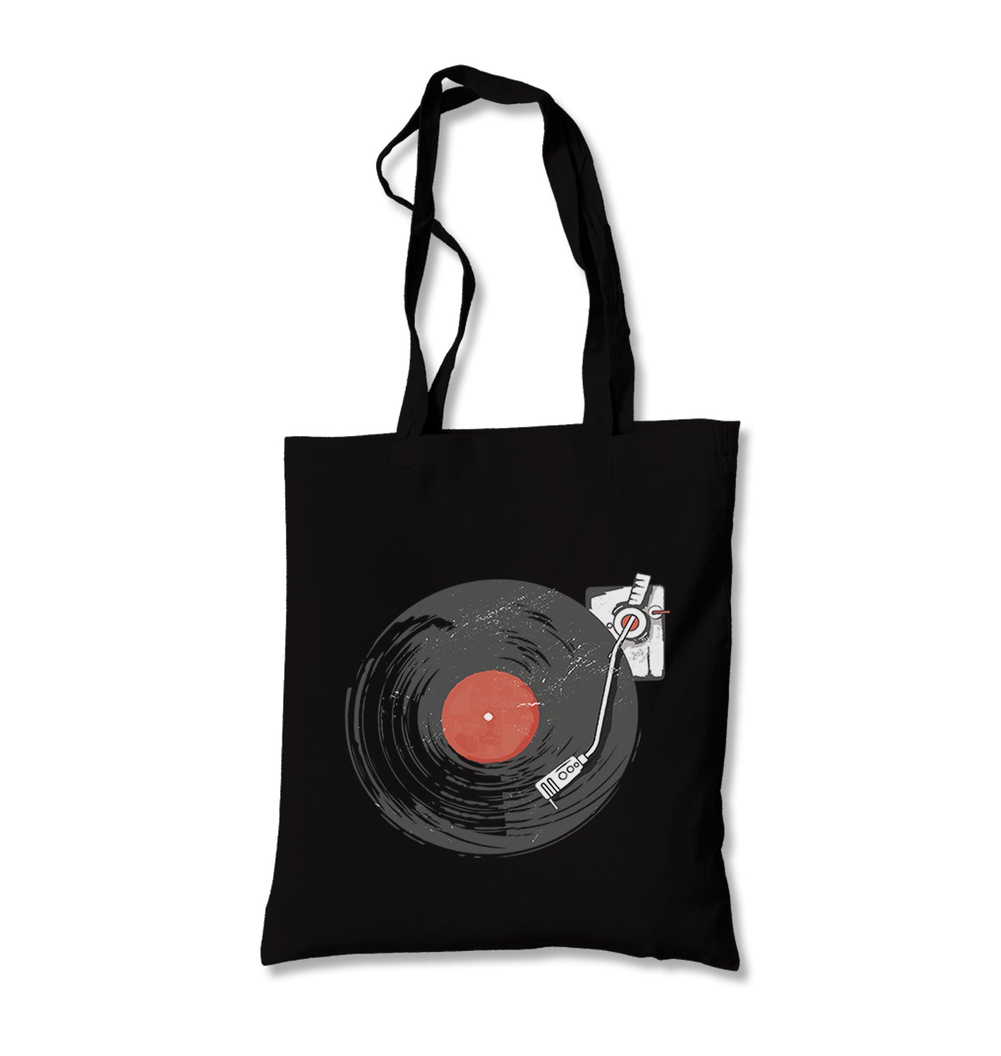 Black Vinyl on Black Canvas Totebag - Premium  from Wenswind - Just 4990! Shop now at W.E.N.S. WIND