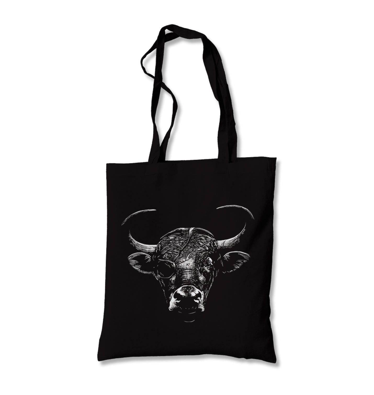Bull with an Eye Patch Canvas Totebag - Premium  from Wenswind - Just 4990! Shop now at W.E.N.S. WIND