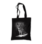 Wolf Howling at the Moon Realistic Canvas Totebag - Premium  from Wenswind - Just 4990! Shop now at W.E.N.S. WIND