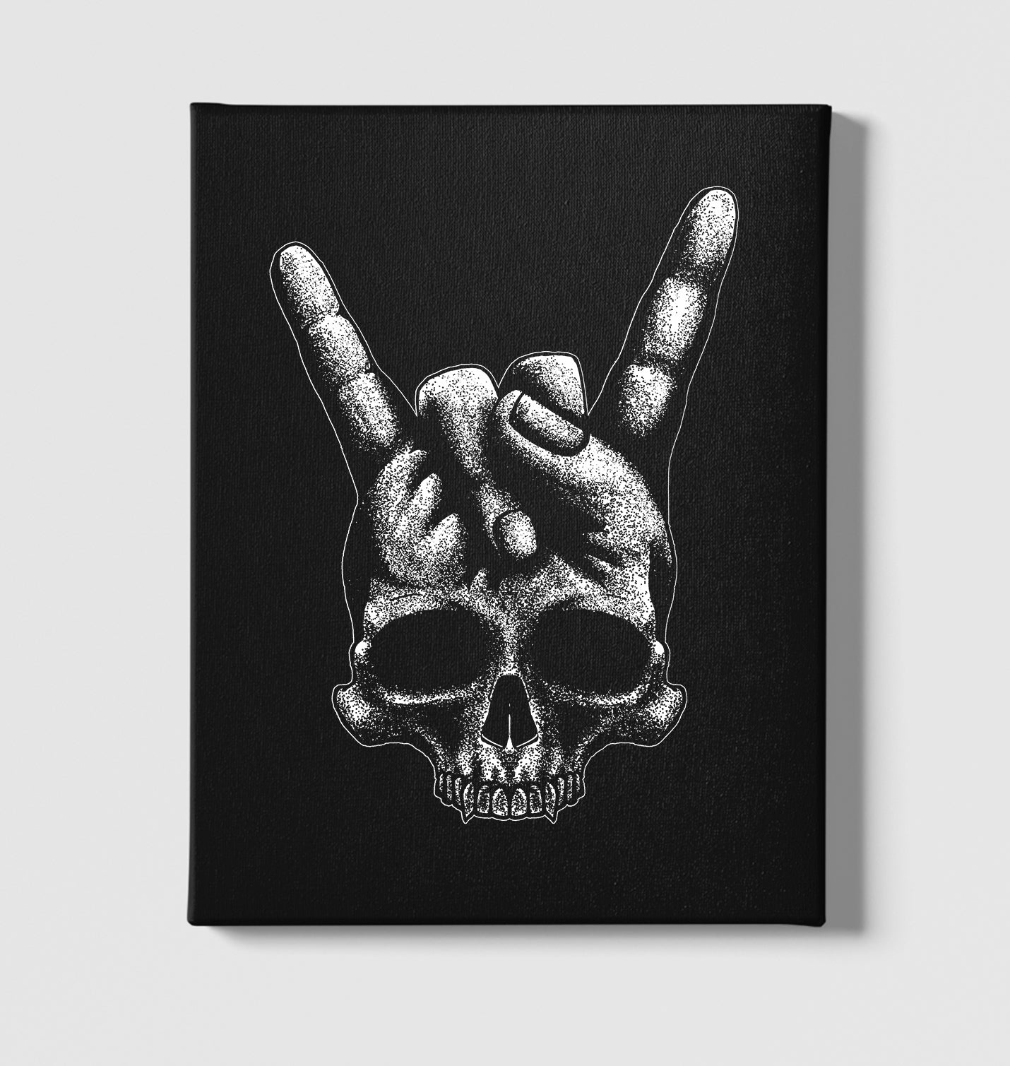 Skull Rock Hand Black Canvas Wall Art 35x40cm - Premium  from W.E.N.S. WIND - Just 7990! Shop now at W.E.N.S. WIND