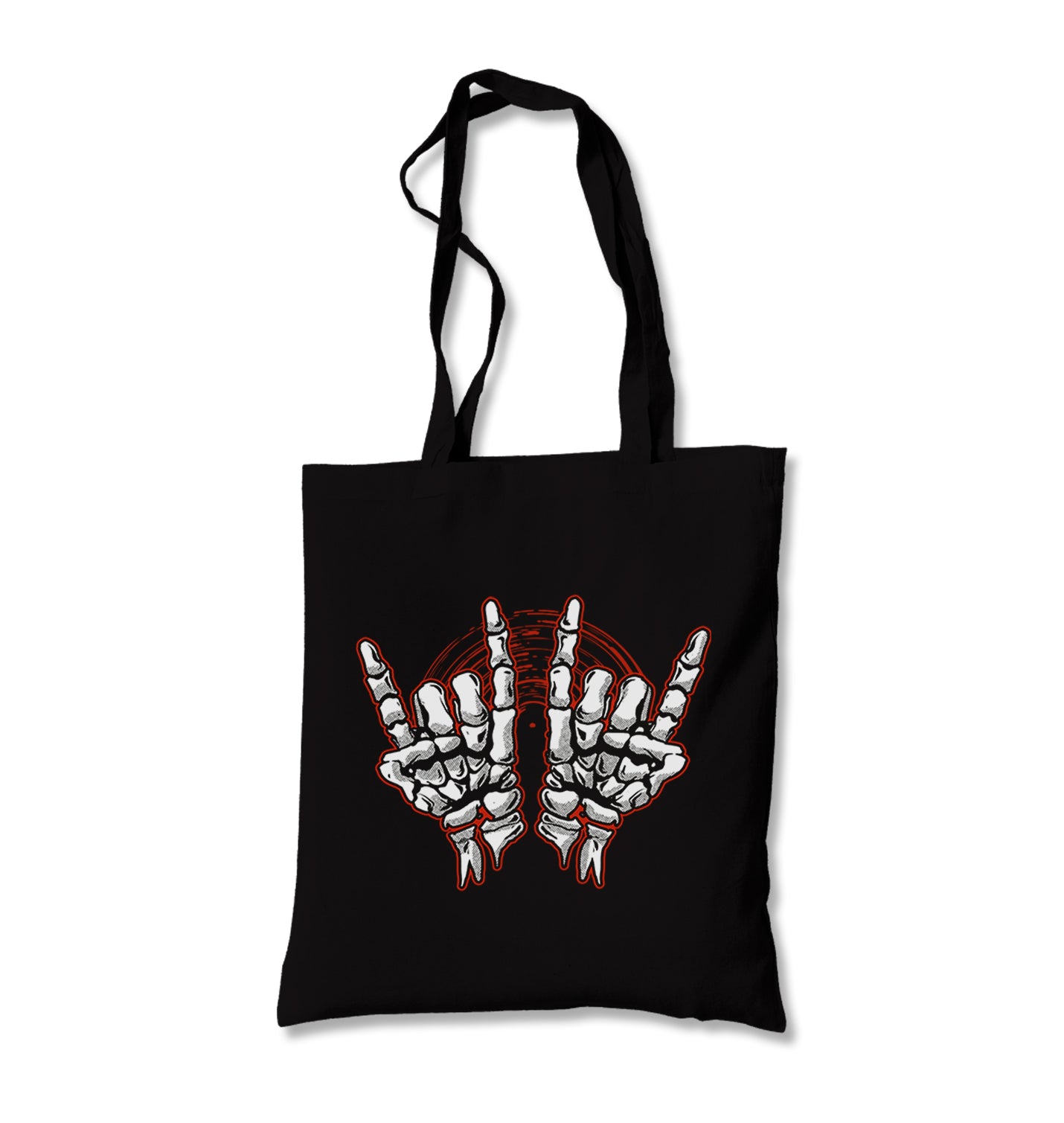 Skeleton Hands Rock Sign Canvas Totebag - Premium  from Wenswind - Just 4990! Shop now at W.E.N.S. WIND