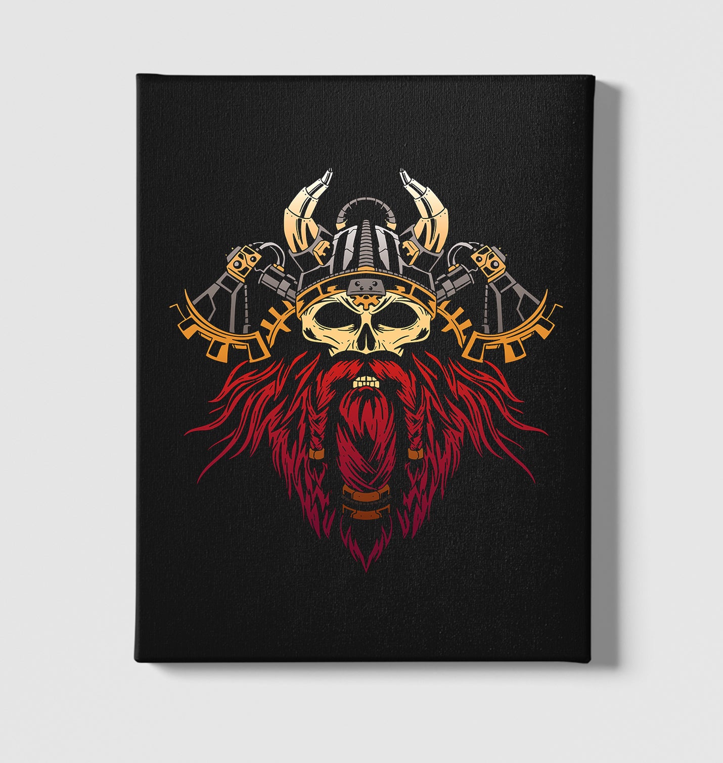 Viking Skull and Axes Black Canvas Wall Art 35x40cm - Premium  from W.E.N.S. WIND - Just 7990! Shop now at W.E.N.S. WIND