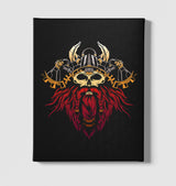 Viking Skull and Axes Black Canvas Wall Art 35x40cm - Premium  from W.E.N.S. WIND - Just 7990! Shop now at W.E.N.S. WIND