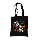 Raven Bird and Viking Sign Canvas Totebag - Premium  from Wenswind - Just 4990! Shop now at W.E.N.S. WIND