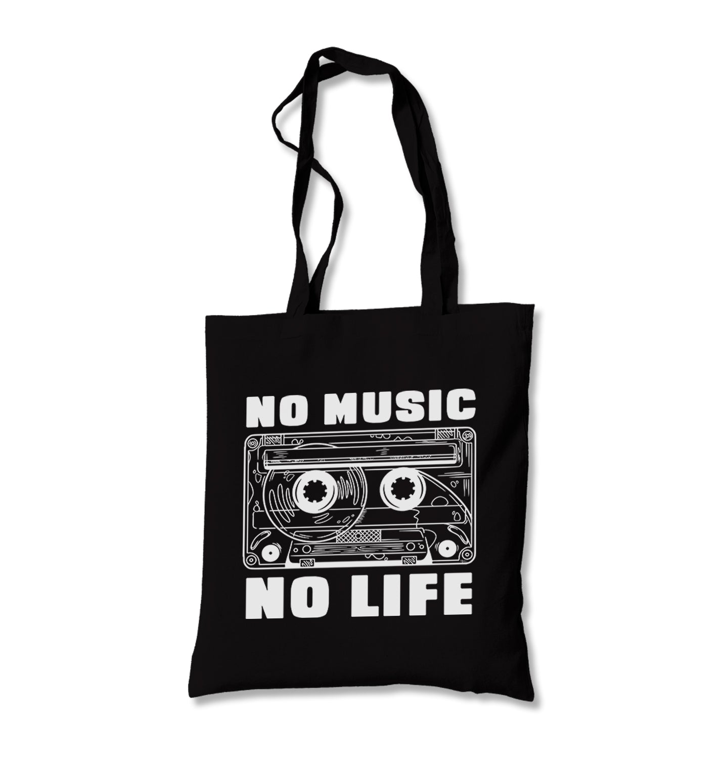 No Music No Life Cassette Tape Canvas Totebag - Premium  from Wenswind - Just 4990! Shop now at W.E.N.S. WIND