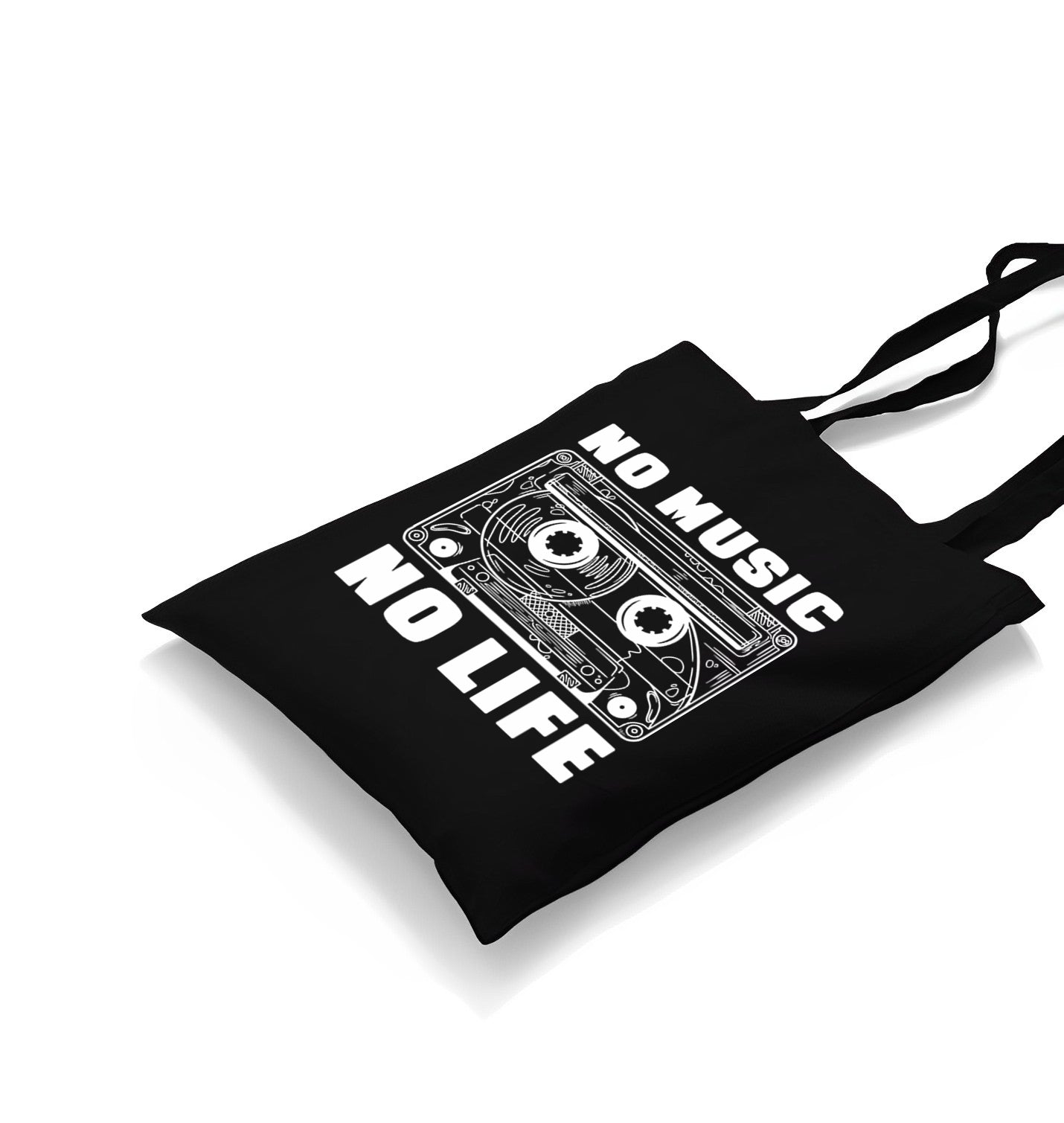 No Music No Life Cassette Tape Canvas Totebag - Premium  from Wenswind - Just 4990! Shop now at W.E.N.S. WIND