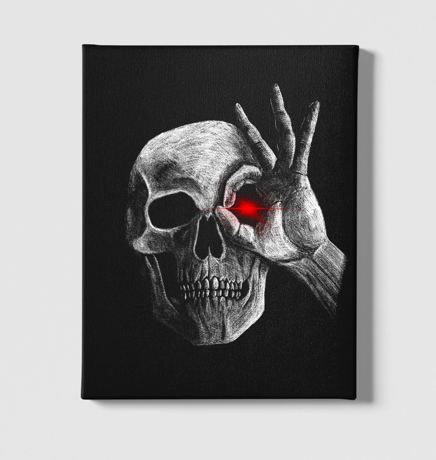 Skull with Red Eye Black Canvas Wall Art 35x40cm - Premium  from W.E.N.S. WIND - Just 7990! Shop now at W.E.N.S. WIND